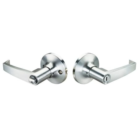 Yale Privacy Push Button Lock with Edisto Lever Satin Chrome Finish EDPR26DA
